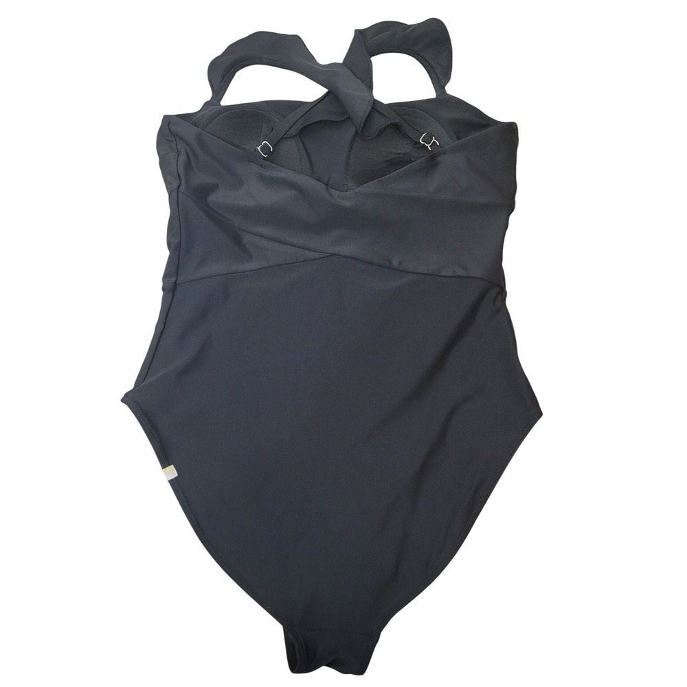 Summersalt Black One Piece Swimsuit Ruched Halter Neck Recycled Materials Size S - Picture 2 of 6